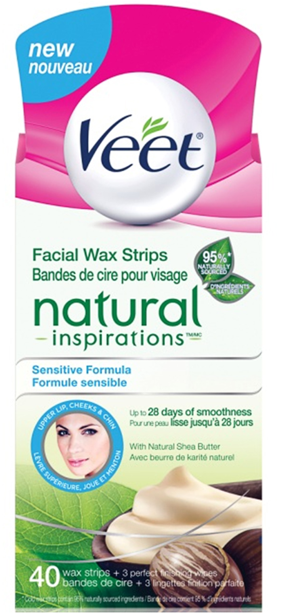 VEET® Natural Inspirations™ Facial Wax Strips - Sensitive Formula (Wipes) (Canada)